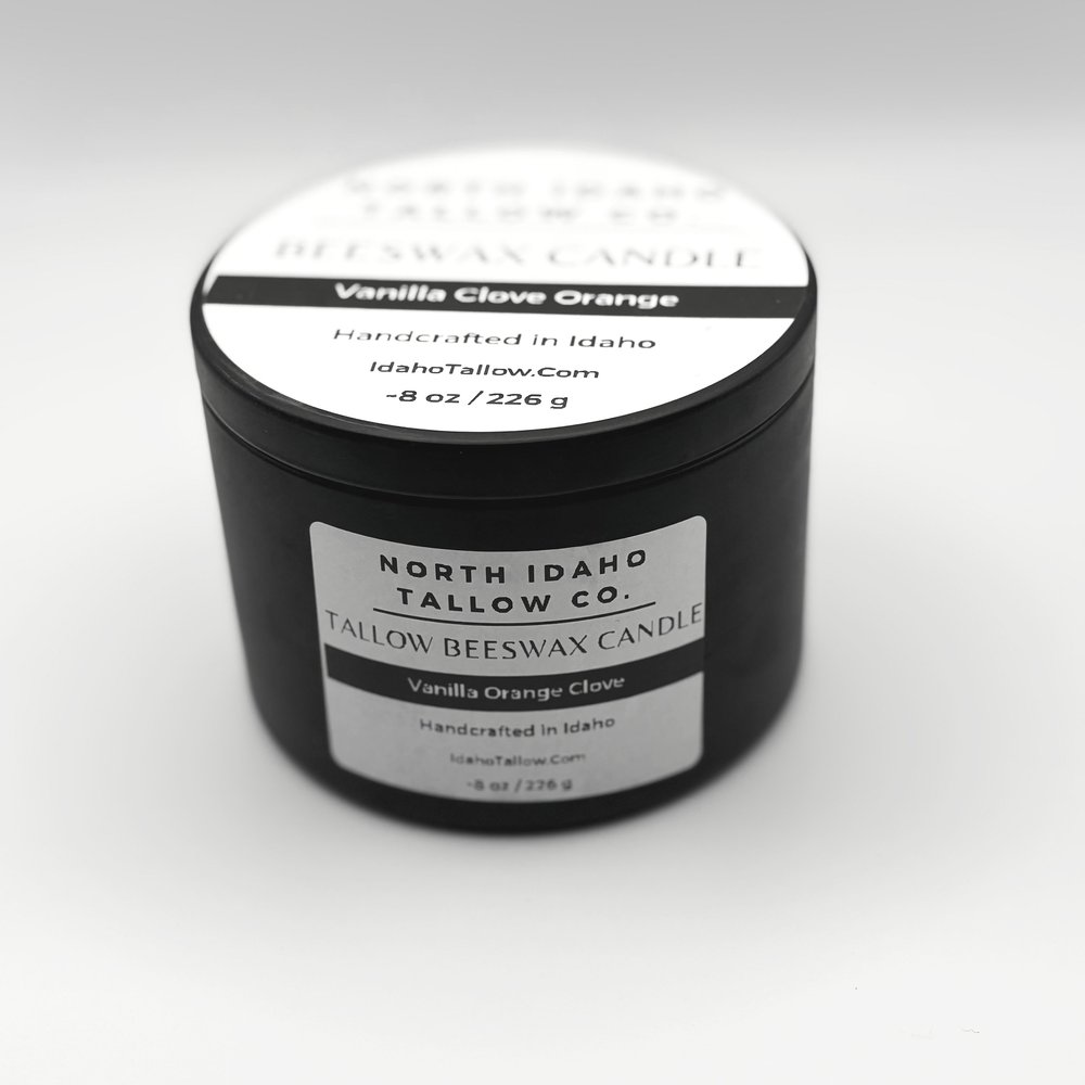 Vanilla Clove Orange Tallow Beeswax Candle