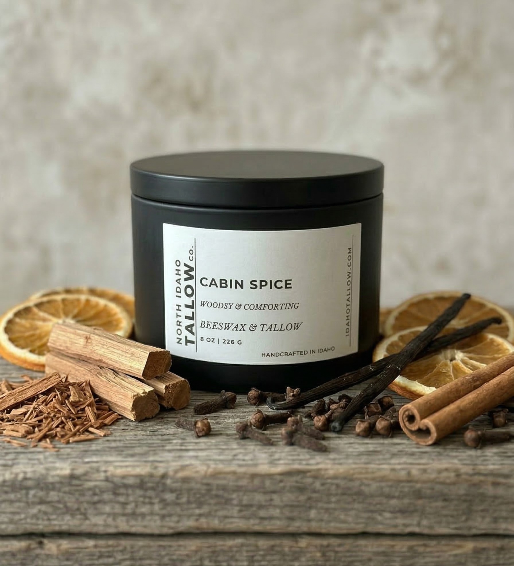 Cabin Spice Tallow Beeswax Candle